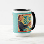 Mug Qu'Est-Ce Que Vous Attendrez ? Rétro femme au foye (Devant droit)
