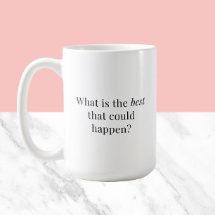 Mug Question de pensée Postive - simple typographie
