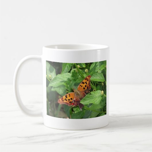 Mug Question Mark Butterfly on Lantana (Gauche)