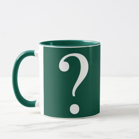 Mug Question Mark Mystery Oser Green White Musique (Gauche)