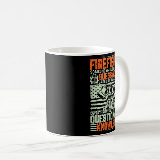 Mug Questionable Knowledge Fireman Gift Proud Firefigh (Devant droit)