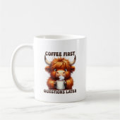 Mug Questions de café drôles en art de mots (Gauche)
