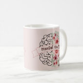 Mug Questions de santé mentale | Ruban Flower Mind (Devant droit)