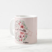 Mug Questions de santé mentale | Ruban Flower Mind (Devant gauche)