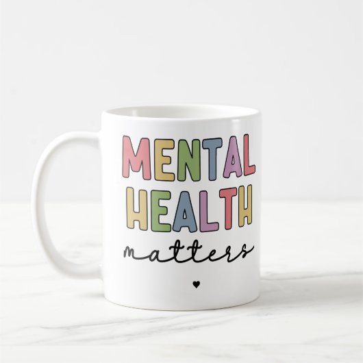 Mug Questions de santé mentale | Sensibilisation à la (Gauche)