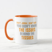 Mug QUESTIONS et TISSUS sur le BLANC clair (Gauche)