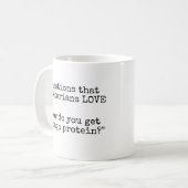 Mug Questions que les végétariens AIMENT - Protéines (Devant gauche)