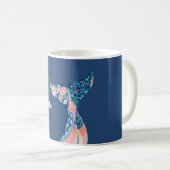 Mug Queue de baleine florale pêche bleue (Devant droit)
