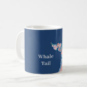 Mug Queue de baleine florale pêche bleue (Devant gauche)