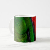 Mug Queue d'oiseaux verts et rouges (Devant gauche)