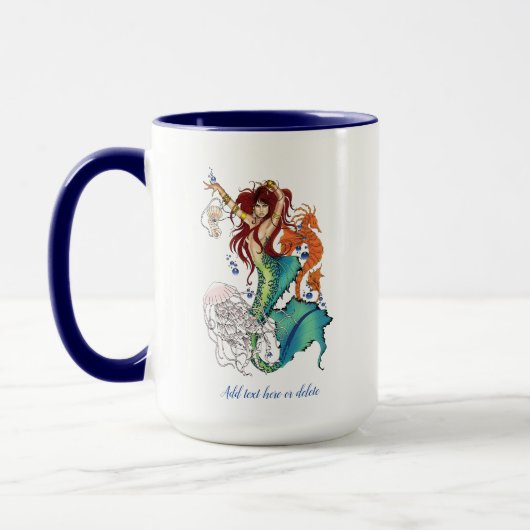 Mug Queue Turquoise de sirène d'Imaginaire (Gauche)
