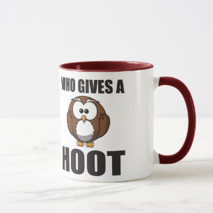 Mug Qui donne un calembour de hibou de huée