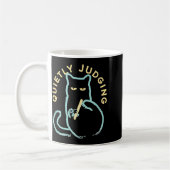 Mug Quietly Judging Funny Novelty Cat Lover Cat Owner  (Gauche)