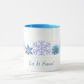 Mug Qu'il neige | Flocons de neige bleus (Centre)