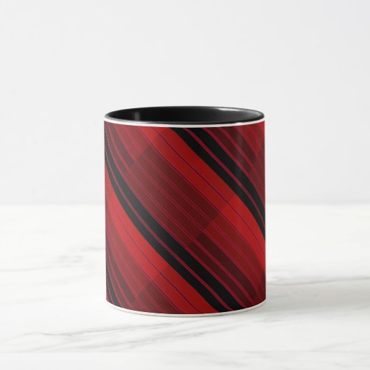 Mug Quilit en mosaïque géométrique rouge et noire (Centre)