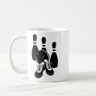 Mug quilles de quilles chaussures et d'art sportif de 