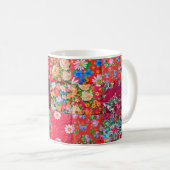 Mug Quillette patchwork artisanale avec motif floral e (Devant droit)
