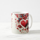 Mug Quilling Hearts Fleurs Design Saint Valentin (Devant droit)