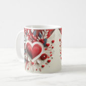 Mug Quilling Hearts Fleurs Design Saint Valentin (Devant gauche)