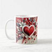 Mug Quilling Hearts Fleurs Design Saint Valentin (Gauche)