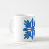 Mug Quilt de gingembre hawaïen Ocean Blue Watercolor (Devant gauche)