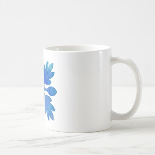 Mug Quilt de gingembre hawaïen Ocean Blue Watercolor (Droite)