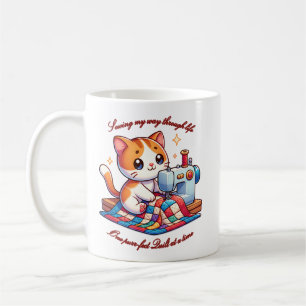 Mug Quilting de chat personnalisable sur une machine à