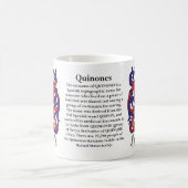 Mug Quinones, origine, signification et la crête sur (Centre)