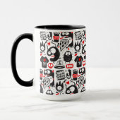 Mug Quirky Black et Red Monster Doodles (Gauche)