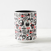 Mug Quirky Black et Red Monster Doodles (Centre)