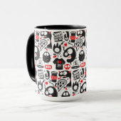 Mug Quirky Black et Red Monster Doodles (Devant gauche)