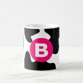 Mug Quirky Cow Patch Pattern Pink Monogram (Centre)