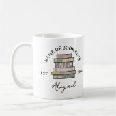 Mug Quirky Hand Drawn Book Stack Book Club Member (Gauche)