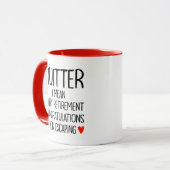 Mug Quitter, je veux dire joyeux félicitations pour la (Devant gauche)