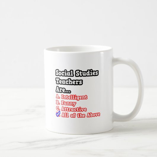 Mug Quiz de l'enseignant d'études sociales...Plaisante (Droite)
