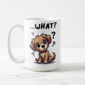 Mug "...quoi ?" Adorable Confused Cartoon Puppy (Gauche)