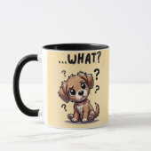 Mug "...quoi ?" Adorable Confused Cartoon Puppy (Gauche)