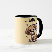 Mug "...quoi ?" Adorable Confused Cartoon Puppy (Devant droit)