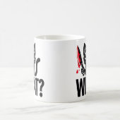 Mug "Quoi" Drôle Chat Noir. Chat meurtrier avec coutea (Centre)