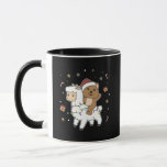 Mug Quokka Llama Christmas Snow Winter Animals<br><div class="desc">The quokka rides the llama for Christmas. Funny animals with gifts and snow for the holidays. Also funny for christmas in July. Quokkas are cute animals and perfect for Christmas.</div>