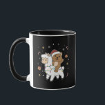Mug Quokka Llama Christmas Snow Winter Animals<br><div class="desc">The quokka rides the llama for Christmas. Funny animals with gifts and snow for the holidays. Also funny for christmas in July. Quokkas are cute animals and perfect for Christmas.</div>