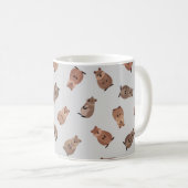 Mug Quokkas illustrés sur fond gris clair (Devant droit)