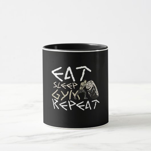 Mug Quota Eat Sleep Gym Repeat Funny (Centre)