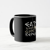 Mug Quota Eat Sleep Gym Repeat Funny (Devant gauche)