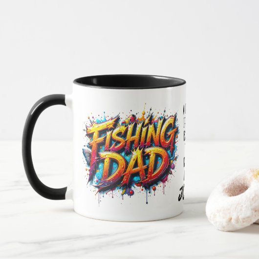 Mug Quote de graffiti couleur rouge or de papa de pêch (Avec donut)