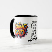 Mug Quote de graffiti couleur rouge or de papa de pêch (Devant gauche)