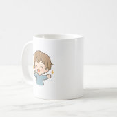Mug quotidien Chibi Mignon et Heureux (Devant gauche)