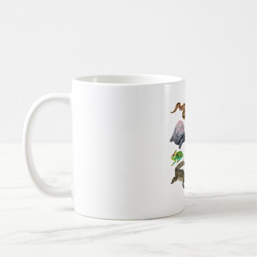Mug R est pour Reptile. Illustration détaillée de l'il (Gauche)