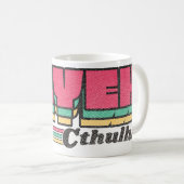 Mug R. lyeh Étiquette rétro Cthulhu (Devant droit)
