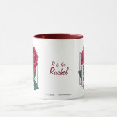Mug R pour le monogramme rose de fleur (Centre)